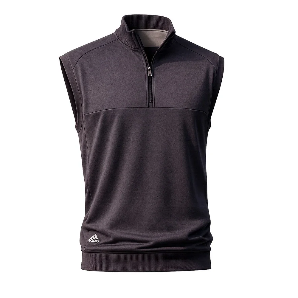 Adidas Golf Vest Mens XXL Black Sleeveless 1/4 Zip Performance NWT